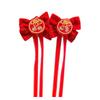 Diadema con lazo rojo estilo chino para niña, horquilla con borlas para Año Nuevo, horquilla de estilo nacional