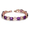 Venta Caliente Pulsera Trébol de Cuatro Hojas Turmalina Roja Rubí Moda Elegante Chapada en Oro Rosa Lujosa Pulsera de Diamantes