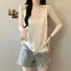 Diseño Estilo Coreano Talla Plus con Dobladillo de Encaje y Cuello en V, Camisola de Estilo Sencillo para Usar en Capas o Sola
