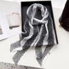 Bufanda de Seda de Primavera, Bufanda Larga de Seda de Puntos de Alto Gama para Mujer, Accesorio Versátil Estampado, Bufanda para el Cuello, Pañuelo de Seda, Goma para el Cabello