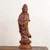 Caja de Folletos Adornos de Buda Tallados en Boj Sala de Estar de Casa Madera Antigua Cuentas Viejas Manualidades de Bodhisattva Guanyin