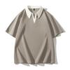 Verão 2025 Exportação Nova Camisa Polo Masculina Tamanho Grande Color-Block Gola Masculina Casual Início Camiseta Manga Curta