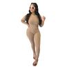 K10645 Venta Directa de Fábrica Amazon Moda Europea y Americana Casual para Mujer Ajustado Sexy Acanalado Manga Larga Ropa Deportiva