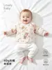 Body de manga larga para recién nacido, ropa para recién nacidos para otoño e invierno, mameluco colorido de algodón con espalda semicerrada, acolchado Clase A, 0-3 meses