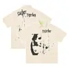 Savagebase 2026 Verão Nova Marca de Moda Hip-Hop Estampa de Retrato com Tinta Salpicada Silhueta Camisa de Algodão para Homens e Mulheres