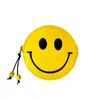 Nuevo bolso de monedas de cuero PU con cara sonriente, lindo bolso de mano de dibujos animados con cara sonriente, bolsa portátil para guardar cambio