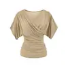 687-2026 Camiseta Sexy de Manga Corta Ajustada para Mujer Estilo Nuevo Primavera y Verano Estilo Pura Pasión Top Casual con Cuello en V