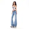 26ss 2026 Pantalones de Mezclilla Lavados y Desgastados Micro-Acampanados Adelgazantes de Longitud hasta el Suelo Perezosos Primavera/Verano Nuevo Retro Americano