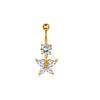 Amazon eBay nuevo anillo para ombligo novedoso anillo de botón de mariposa punto de joyería de perforación de botón de circonita AAA