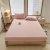 Sábana Bajera Ajustable de Algodón Puro Lavado Clase A Protector de Colchón Cubierta de Cama para Dormitorio Habitación Antisuco Sábana Bajera Ajustable con Elástico Completo 360