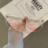 Óculos de Armação Grande com Blush Degradê Xiaohongshu Podem Ser Equipados com Grau Estilo Coreano Armação Preta Artefato para Rosto Sem Maquiagem Armação de Óculos Rosto Redondo