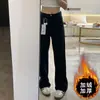 Jeans para Mujeres Petite Tallas Grandes, Pantalones Adelgazantes para Mujeres, Otoño e Invierno 2025 Nuevos Pantalones Rectos Negros Sueltos Estrechos