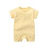 Mameluco de bebé de verano de manga corta de jersey de ángulo plano traje de escalada bebé algodón ropa en blanco mameluco de color sólido