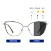 Gafas Personalizadas de Nuevo Estilo que Cambian de Color con Filtro de Luz Azul, Montura Metálica Ojo de Gato, Monturas de Gafas de Moda Estilo Europeo y Americano Transfronterizo, Estilo Ins
