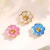 Acessórios de Joias em Formato de Coração, Pingentes, Charms de Pulseira com Flor Esmaltada, Brincos de Estilo Fresco, Acessórios de Pulseira Versáteis Atacado