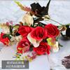 Fabricante Mayorista de Flores Artificiales Dropshipping Mesa Flor de Boda 12 Ramos de Rosas Estilo Europeo Rosas Diamante