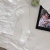 Meias Miu Cor Sólida Estilo Ballet para Mulheres, Meias Finas de Malha Respirável para Panturrilha de Verão, Meias de Cano Médio