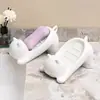 Caixa de sabão com drenagem desenho animado fofo plástico doméstico gato criativo banheiro plástico caixa de sabão caixa de sabão para vaso sanitário