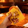 Bolsa de Papel Kraft Personalizada de Doble Apertura, Bolsa Triangular en Forma de L, Bolsa Engrosada a Prueba de Aceite para Hotcakes, Sándwiches de Carne y Snacks, Bolsa de Empaque Plegable