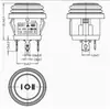 Interruptor circular à prova d'água em formato de barco, 4 pinos, 3 posições, KCD1, diâmetro externo 23MM, furo de montagem 20mm, com luz, 6A250V