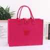 Bolsa de fieltro con diseño de oso lindo - Bolso de mano y de hombro reutilizable para uso diario