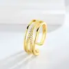 Anillo abierto ajustable de lujo ligero transfronterizo, doble capa, totalmente incrustado de diamantes, anillo que trae fortuna, regalo de vacaciones para niñas, joyería versátil