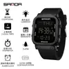 Reloj Deportivo Sanda, Reloj Electrónico Cuadrado de Cuenta Regresiva de Moda para Estudiantes, Reloj Despertador Multifuncional de Moda, Reloj de Pulsera con Pantalla Única al por Mayor
