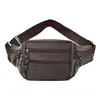 Nova Bolsa de Cintura PU Bolsa Transversal de Ombro Business Masculina Corrida Esportes Bolsa de Peito Mochila Tática Outdoor Porta-Moedas para Celular