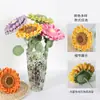 Flores de Lana Transfronterizas Hechas a Mano Flores de Girasol de Lana Terminadas Puestos del Mercado Nocturno Ramilletes Tejidos a Mano Flores de Lana
