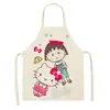 Delantal infantil HelloKitty, diseño de gato rosa, anti-manchas, delantal para adultos, venta directa de fábrica, baberos disponibles para venta al por mayor