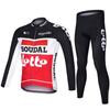 Traje de ciclismo de manga larga versión de flota al por mayor de fábrica del Tour de Francia para hombre, primavera y otoño, transpirable, tirantes para bicicleta de carretera
