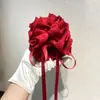 Estilo Francês Suave Cordão Anel de Cabelo Flor Grande para Cabeça Bola na Cabeça Corda para Rabo de Cavalo Renda Renda Corda de Cabelo Intestino Grosso Tendão de Borracha