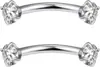 Joyería para Piercing de Aleación de Titanio F136 Uña de Labio Uña de Hélice de Oreja Zirconia Diente Interno Uña de Ceja Barra Curva Aro de Ceja Piercing Corporal
