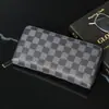 Cartera de mano larga para hombre con un solo tirador, bolso de mano, bolsa para teléfono móvil, gran capacidad, doble compartimento para billetes, para negocios, cuello blanco