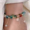 Pulsera de Piedras Naturales Coloridas para Mujer Super Inmortal Bolsa de la Fortuna Dólar Colgante de Borla Pulsera de Nicho Pulsera de Diseño Transfronterizo