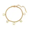 Pulsera en forma de estrella Regalo de Navidad Día de San Valentín Chapado en oro de 18 quilates Pulsera de acero inoxidable 304 al por mayor