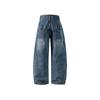 North Boundary Ropa para Hombre Estilo Americano Marca de Tendencia Colección Otoño 2025 Nuevo Vaqueros de Pierna Recta Lavados con Parches de Nicho a Medida para Hombre