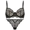 Cross-mirror Francês Underwear Sexy Ultra-fino Perspectiva Lace Bra Grande Peito Pequeno Anti-flacidez Sexy Underwear Gongs