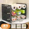 Estante apilable para almacenamiento de film de cocina para uso doméstico, portarrollos desechable para papel de aluminio y papel absorbente de aceite para armario o encimera