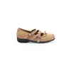 Zapatos de vestir de uva para mujer, estilo mamá, con 4 cm de altura interior, featuring un lazo, diseño de nariz de cerdo, bailarinas y Mary Janes con correa cruzada