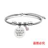 Pulsera Europea y Americana Transfronteriza Acero Inoxidable Pulsera Hueso de Serpiente Conmemorativa del Día del Maestro Regalo Festivo Diamante Rosa Grabado Pulsera de Acero de Titanio