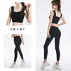 Nuevo conjunto de yoga de dos piezas para mujer, estilo europeo y americano, con espalda en forma de U, sujetador deportivo de tirantes anchos que absorbe los impactos y leggings de cintura alta ajustados
