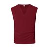 2026 Verano Americano Transfronterizo Holgado y Sencillo Diseño de Cuello en V para Hombre Chaleco de Secado Rápido Transpirable Chaleco de Entrenamiento para Vacaciones