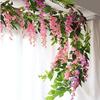 Enredadera de Flores de Glicinia Artificial para Decoración de Techo, Decoración de Boda en Interiores, Enredadera de Cuerda de Flores, Flores de Glicinia Artificiales