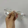 Gafas Poligonales Antiluz Azul de Estilo Coreano de Moda Sin Receta para un Look Natural, Gafas de Prescripción Listas para Usar