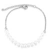 Pulseira de Aço Inoxidável com Pérolas Estilo Novo Europeu e Americano Simples e Elegante 19+4 Pulseira Ajustável Versátil Venda Quente no Atacado