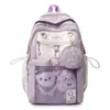 Mochila de menina do ensino fundamental, mochila rosa de alta aparência para menina do ensino médio, pequena capacidade, fofa, grande capacidade, de duas alças