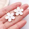 Colgante de Flor Doble Cara con Goteo de Aceite 23*20mm Encanto de Flor Pequeña Pulsera DIY Collar Llavero Aleación Adorno de Flor de Cerezo