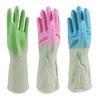 Luvas de Lavar Louça, Estendidas e Aveludadas, Luvas de Borracha Domésticas, Luvas de Tendão para Cozinha, Luvas de Látex Impermeáveis para Lavanderia