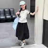 Conjunto de Verano Moderno de Manga Corta para Niñas, Ropa de Verano a la Moda Estilo Urbano para Niños Pequeños y Mayores, Edades 8-9